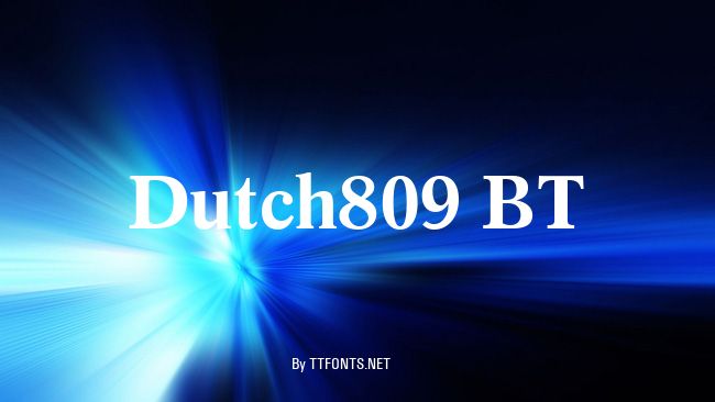 Dutch809 BT example